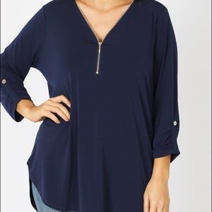 Navy Plus Top